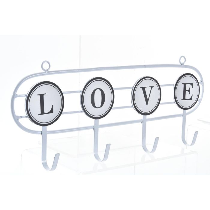 DKD Home Decor Perchero de Pared Urban Blanco de Metal y MDF 40x16x4 cm - Pack de 4 Unidades 1