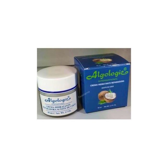 ALGOLOGIE P0428 Crema Hidratante Reparadora Coco 50ml para Pieles Secas con Aceite de Coco, Karité y Vitamina E