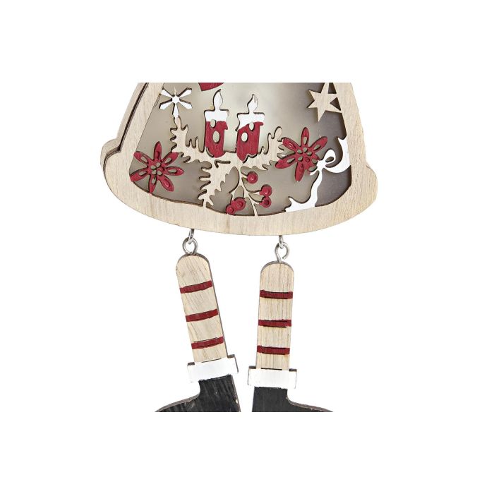 DKD Home Decor Decoración Colgante Navidad Tradicional LED Papá Noel MDF Rojo Blanco 2x24x12cm (24 Uds) 3