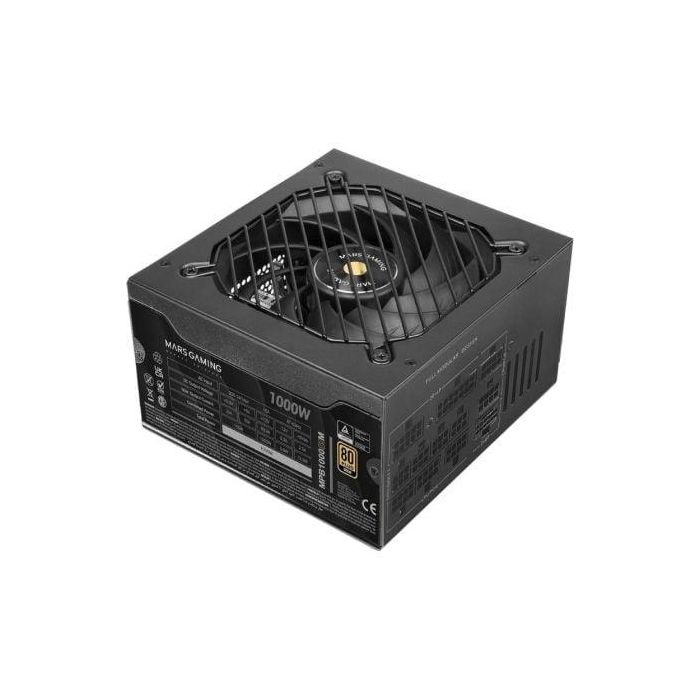 Mars Gaming MPB1000SIM Fuente Alimentación Modular 1000W 80 Plus Gold, Ventilador 140mm, ATX 3.1, PCIe 5.1 Silenciosa