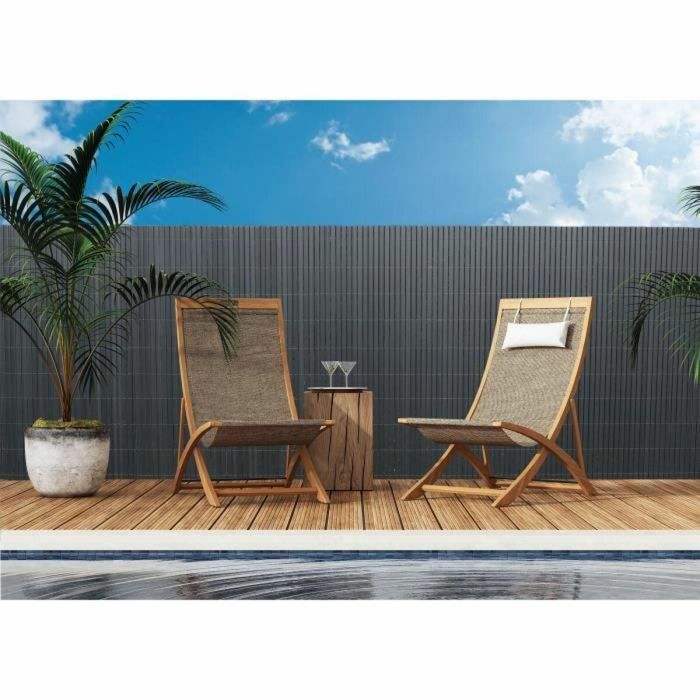 Biombo de caña de PVC de doble cara - NATURE - 1 x 3 m - 1600 g/m² - Opaco 4/5 - Anti-UV - Gris claro 2 Biombo de caña de PVC de doble cara - NATURE - 1 x 3 m - 1600 g/m² - Opaco 4/5 - Anti-UV - Gris claro 2