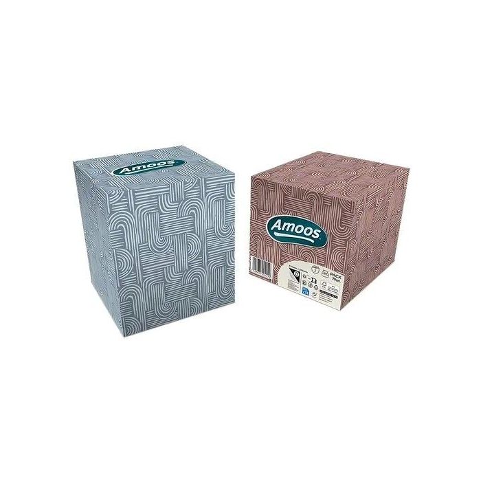 Pañuelo Papel Facial Amoos Cosmetic Cube 2 Capas Paquete De 70 Blanco