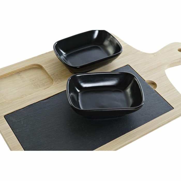 Tabla Aperitivo Cottage DKD Home Decor Negro Natural 19.7 x 3.5 x 33 cm Set de 4