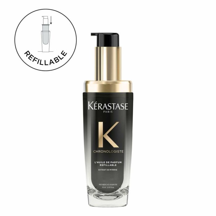 Kerastase Chronologiste L'Huile de Parfum Recargable 75 ml - Aceite Perfumado para Cabello con Extracto de Mirra, Rosa de Té y Maderas Ligeras 9