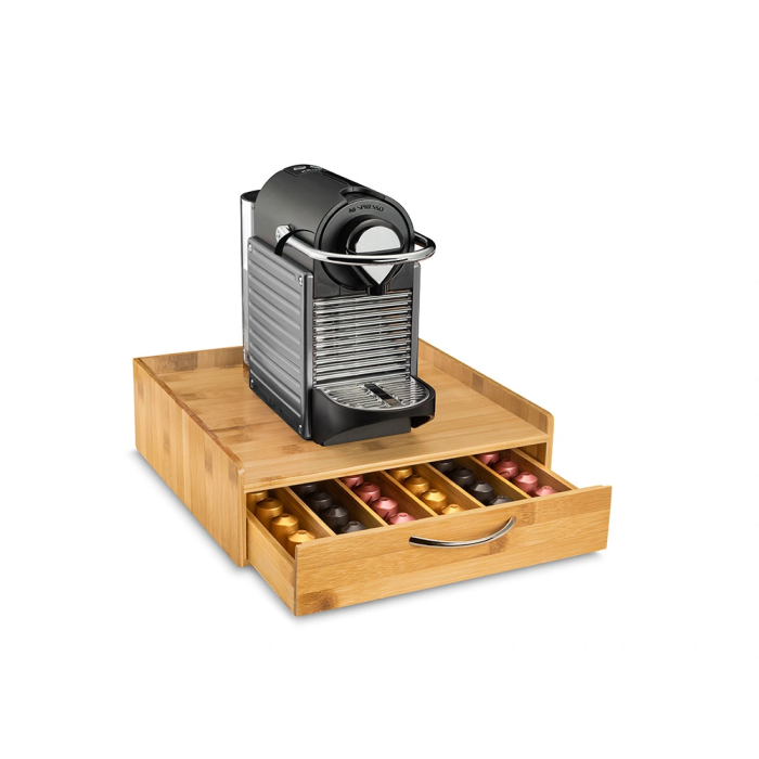Cep Soporte para Cápsulas de Café de Bambú, Organizador para Nespresso/Special T, Cajón 1 Cajón 305x326x98 mm 1