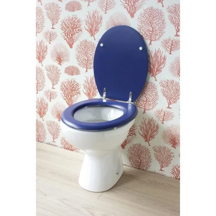 Gelco Asiento de inodoro Dolce - Bisagras de acero inoxidable - Madera moldeada - Azul marino