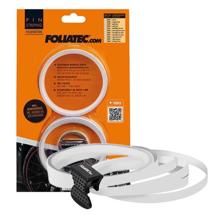 Foliatec FO34390 Tiras Decorativas Autoadhesivas de 6mm para Llantas de Coche con Ayuda de Montaje - Blanco, para 4 Llantas Foliatec FO34390 Tiras Decorativas Autoadhesivas de 6mm para Llantas de Coche con Ayuda de Montaje - Blanco, para 4 Llantas