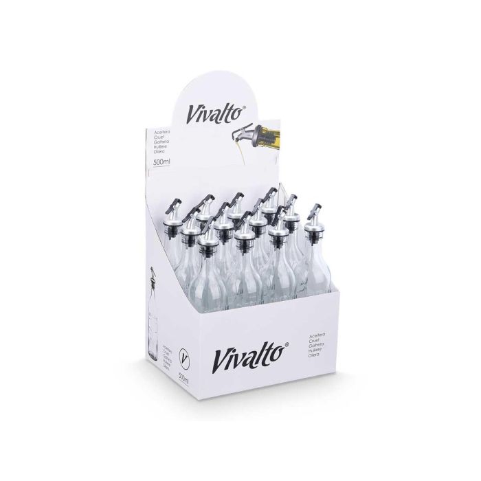 Aceitera Redonda 500Ml Relieve Vivalto 6X29CM (24 Unidades) 2 Aceitera Redonda 500Ml Relieve Vivalto 6X29CM (24 Unidades) 2