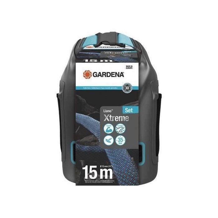 Gardena 18468-20 Liano Xtreme Kit Manguera 15m - 13mm Ø Interior - 35 Bar Presión Gardena 18468-20 Liano Xtreme Kit Manguera 15m - 13mm Ø Interior - 35 Bar Presión