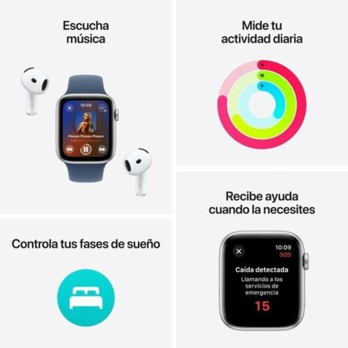 Apple Watch SE GPS 40 mm - Reloj Inteligente con Monitor de Ritmo Cardíaco, Resistente al Agua, iOS, Aluminio Reciclado 6 Apple Watch SE GPS 40 mm - Reloj Inteligente con Monitor de Ritmo Cardíaco, Resistente al Agua, iOS, Aluminio Reciclado 6