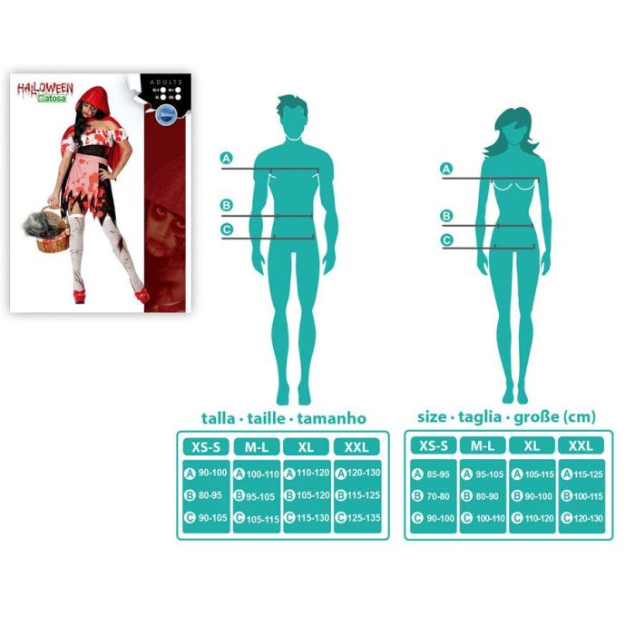 Disfraz Caperucita Roja Sangrienta Mujer Adulto Talla XS-S Halloween