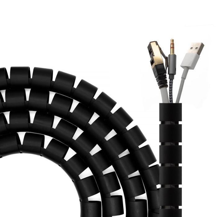 Aisens Organizador De Cable En Espiral Negro 2.0 Metros Diámetro 25 mm