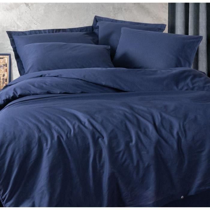 Juego de cama - 1 funda nórdica 220x240 cm + 2 fundas de almohada 60x60 cm - 100% algodón - Azul 3 Juego de cama - 1 funda nórdica 220x240 cm + 2 fundas de almohada 60x60 cm - 100% algodón - Azul 3