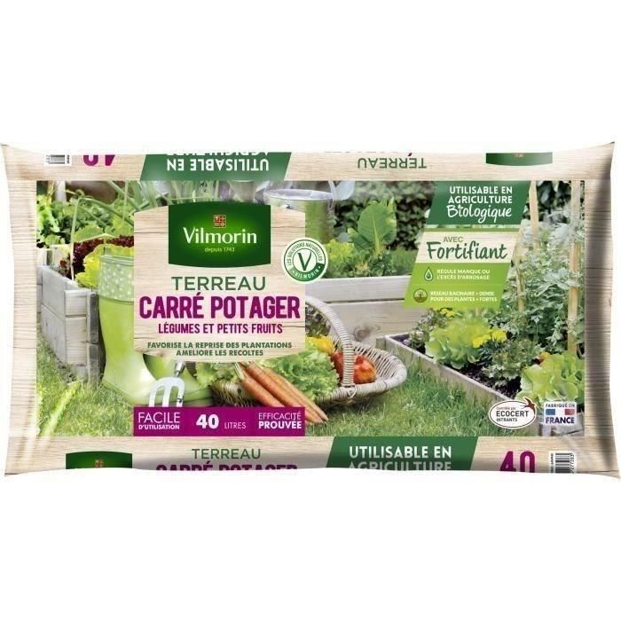 VILMORIN Terreau huerto cuadrado 40 L VILMORIN Terreau huerto cuadrado 40 L