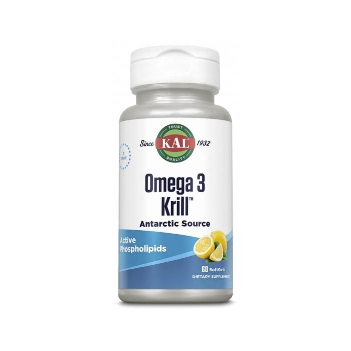 Kal Krill Omega 3 60 Perlas: Apoyo Nutricional Cardiovascular, Inmune y Articular - Sabor Limón