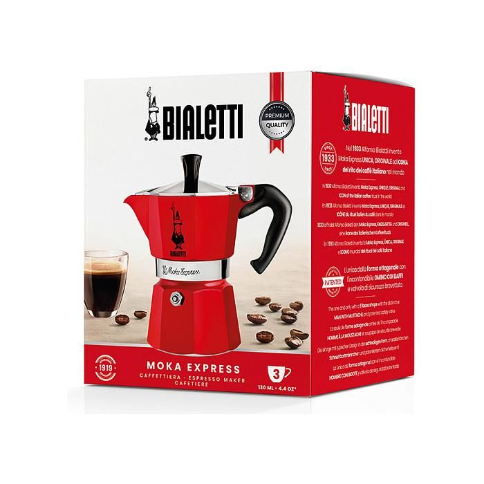 Cafetera Italiana Bialetti 0004942/NP 3 Tazas Rojo Aluminio