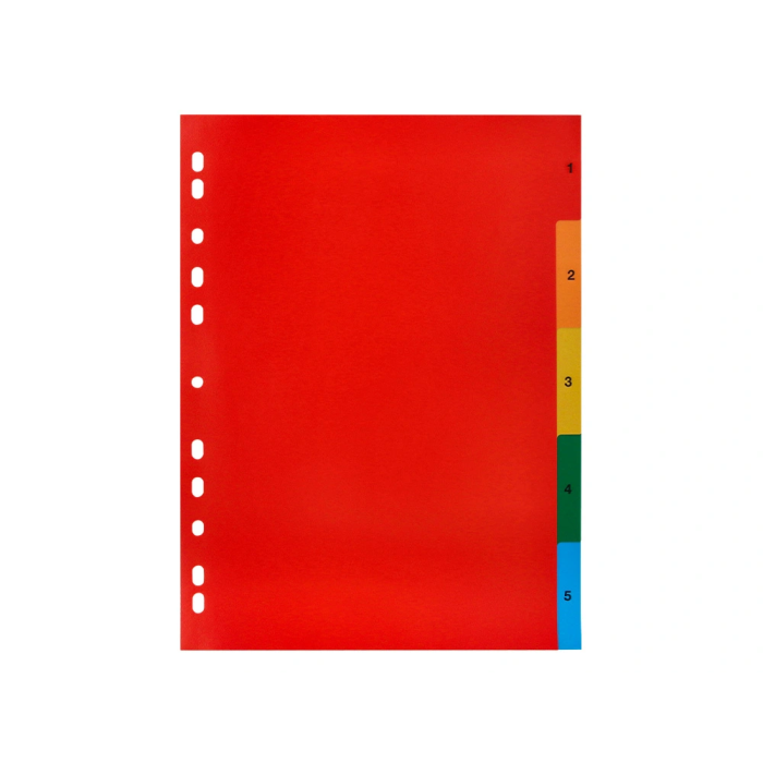 Q-connect Separadores Plástico Juego de 5 Separadores DIN A4 Multitaladro 6