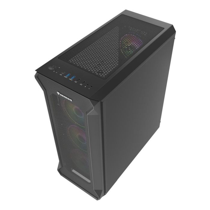 GENESIS Irid 505 V2 ARGB Midi Tower Gaming PC, 4 Ventiladores ARGB, Panel Lateral Cristal Templado, Filtros Antipolvo, USB 3.0, Negro 7 GENESIS Irid 505 V2 ARGB Midi Tower Gaming PC, 4 Ventiladores ARGB, Panel Lateral Cristal Templado, Filtros Antipolvo, USB 3.0, Negro 7