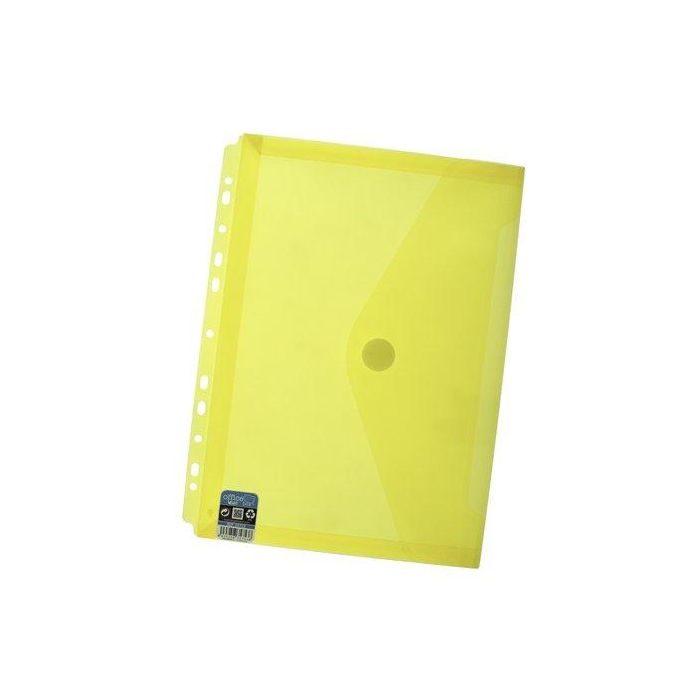 Dosier Sobre Office Box Fuelle Pp Velcro A4+ Multitaladro Amarillo Transparente (Set de 10)