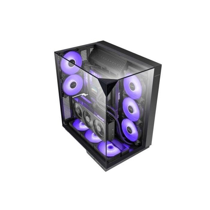 Mars Gaming MC-3GF Caja Gaming Torre Panorámica Triple Cristal Templado ARGB con 2 Ventiladores, Montaje Vertical GPU y Soporte Líquida 360mm 1