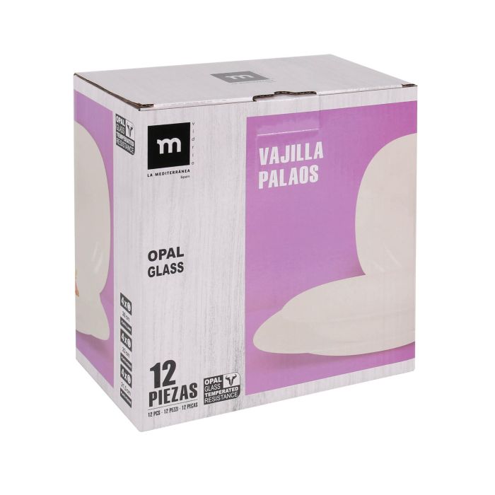 La Mediterranea Vajilla 12 Piezas Cuadrada Opal Colección Palaos Mediana 4