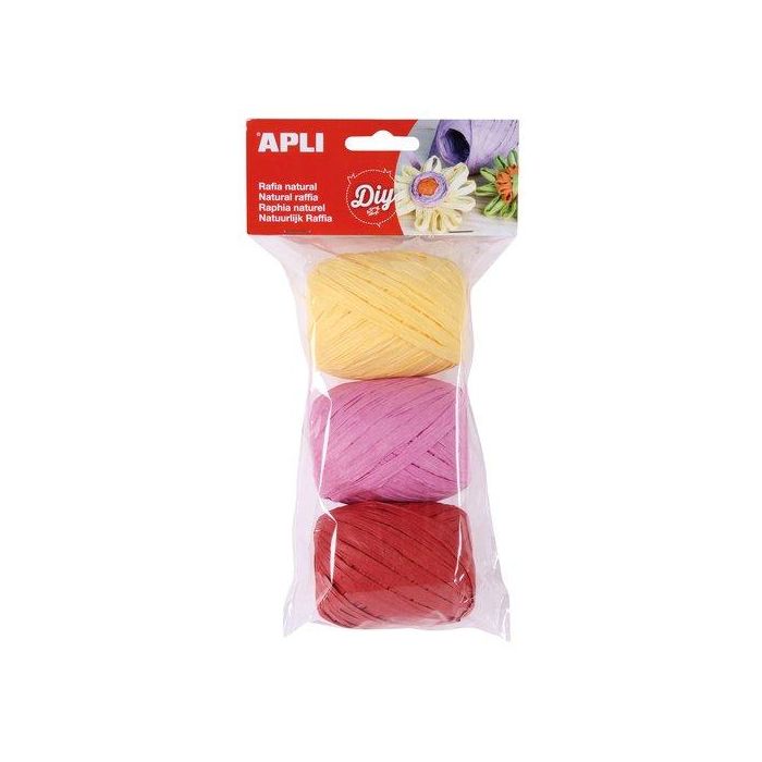 Rafia Apli Natural 30 M Colores Candy Bolsa De 3