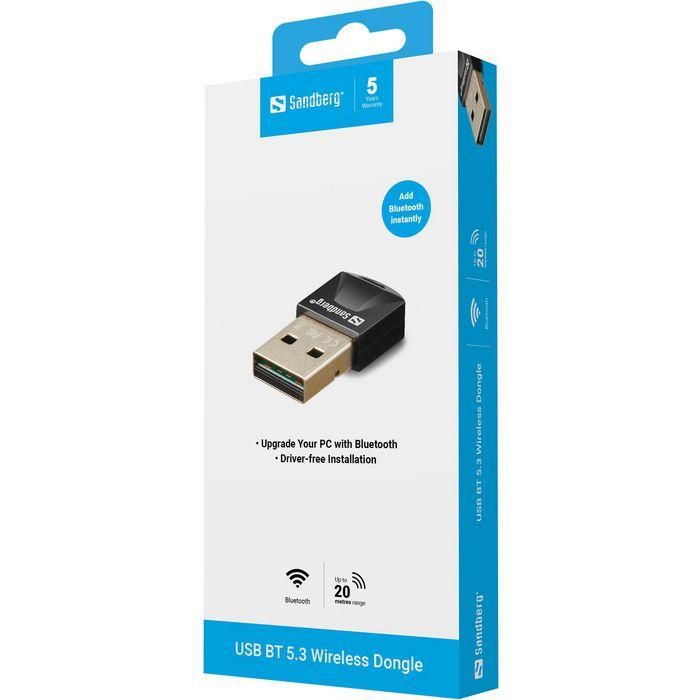Sandberg USB BT 5.3 Wireless Dongle Adaptador Bluetooth para Ordenador 3
