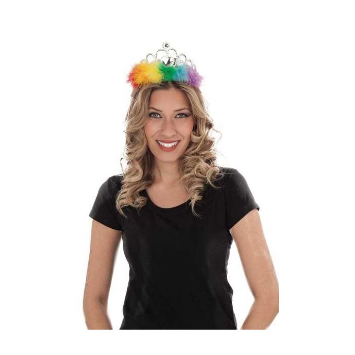 My Other Me Diadema corona arco iris multicolor para adulto, talla única, de poliéster y PVC 1 My Other Me Diadema corona arco iris multicolor para adulto, talla única, de poliéster y PVC 1