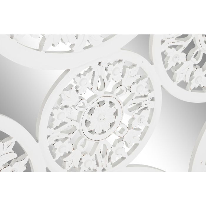 DKD Home Decor Blanco MDF Espejo Romantico 1.5 x 90 x 90 cm 2