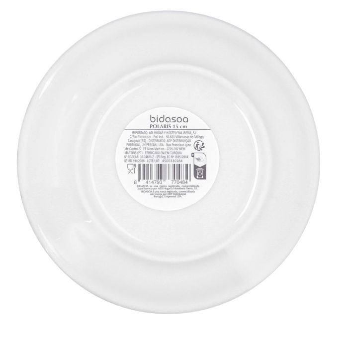Plato Pan Porcelana Polaris Hydrozero Bidasoa 15 cm (6 Unidades) 6 Plato Pan Porcelana Polaris Hydrozero Bidasoa 15 cm (6 Unidades) 6