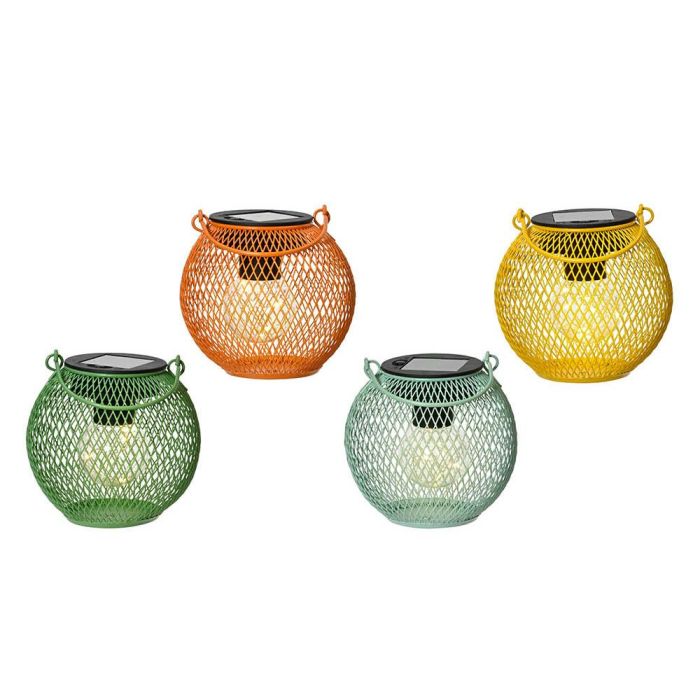 Lumineo Farolillo solar de hierro con luz blanca cálida, encendido automático, colores surtidos