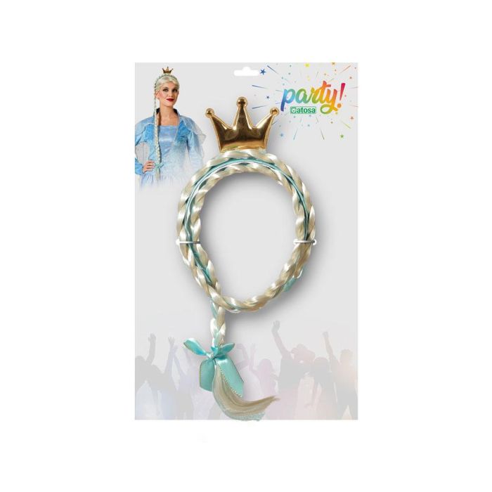 Diadema Corona Con Trenza Azul 1