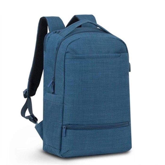 Rivacase 8365 Mochila para Portátil de 17.3" Biscayne, Poliéster Azul. Ideal para viaje o uso diario.