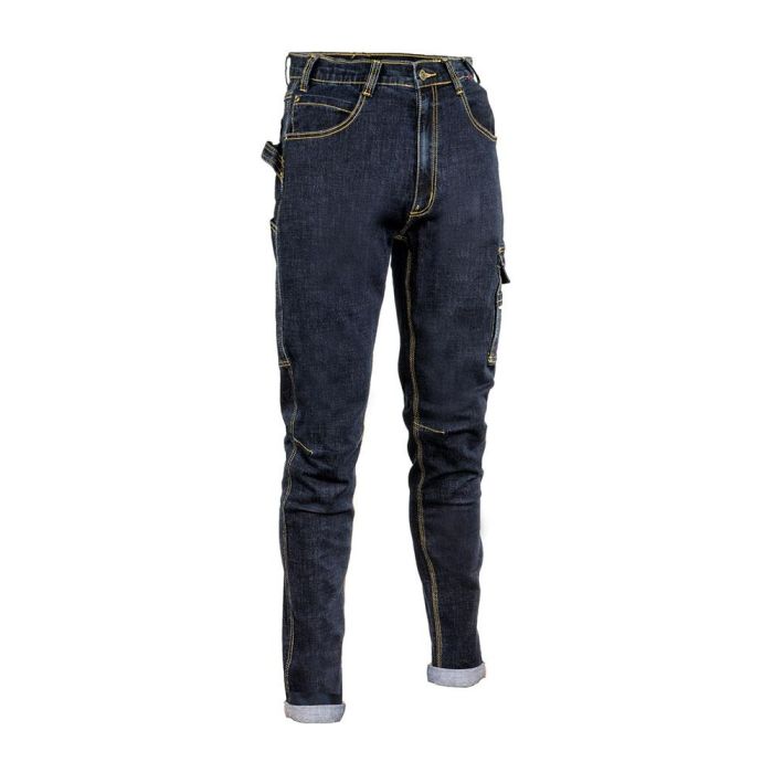 Cofra Pantalón de trabajo Cabries blue jeans, azul marino, talla 42, no detectable por detector de metales, 70% algodón Cofra Pantalón de trabajo Cabries blue jeans, azul marino, talla 42, no detectable por detector de metales, 70% algodón
