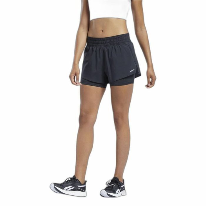 Pantalones Cortos Deportivos para Mujer Reebok Wor Run 2 In 1 Short Negro 5 Pantalones Cortos Deportivos para Mujer Reebok Wor Run 2 In 1 Short Negro 5