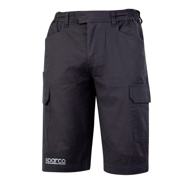Sparco Pantalon Bermuda Cargo Gris Algodón Elástico Talla L S02410GS3L Múltiples Bolsillos Uso Diario Trabajo