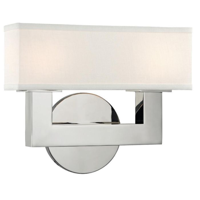 DKD Home Decor Lámpara Aplique Moderno de Pared Plateado Blanco Metal y Poliéster, 2 Bombillas G9, 40W, 14x24x25cm