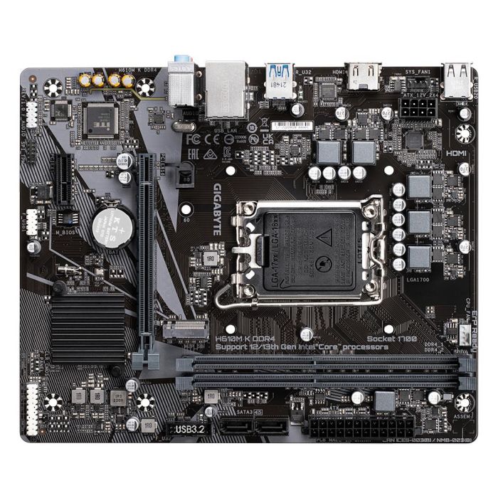 Gigabyte H610M K DDR4 1.0 Placa Base micro ATX Socket LGA 1700 Chipset Intel H610 Compatible con Intel Celeron, Pentium Gold, Core i3/i7/i9 4 Gigabyte H610M K DDR4 1.0 Placa Base micro ATX Socket LGA 1700 Chipset Intel H610 Compatible con Intel Celeron, Pentium Gold, Core i3/i7/i9 4
