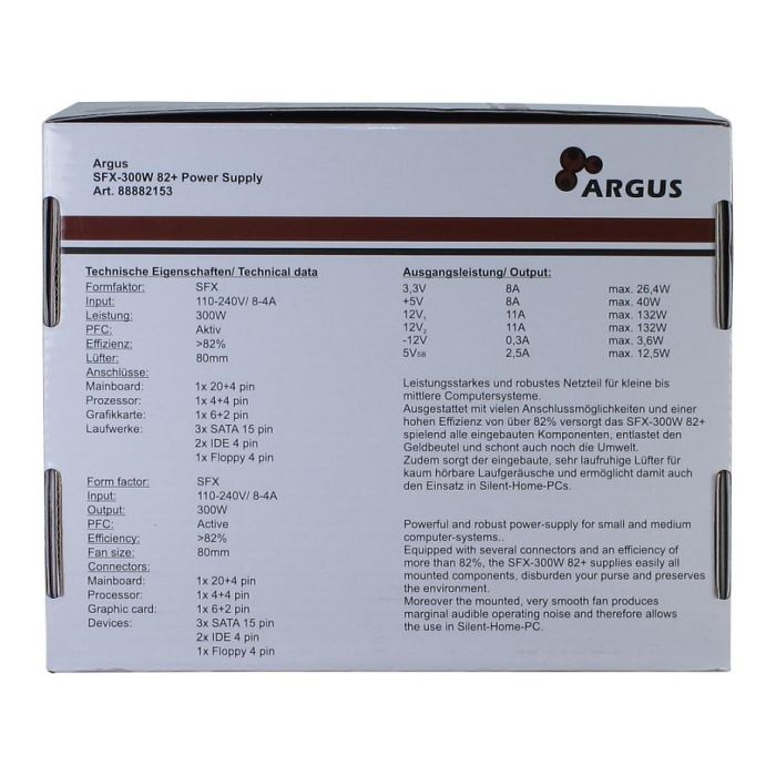Inter-Tech SFX-300W Fuente de Alimentación ATX 300W, PFC Activo, Ventilador 80mm Inter-Tech SFX-300W Fuente de Alimentación ATX 300W, PFC Activo, Ventilador 80mm
