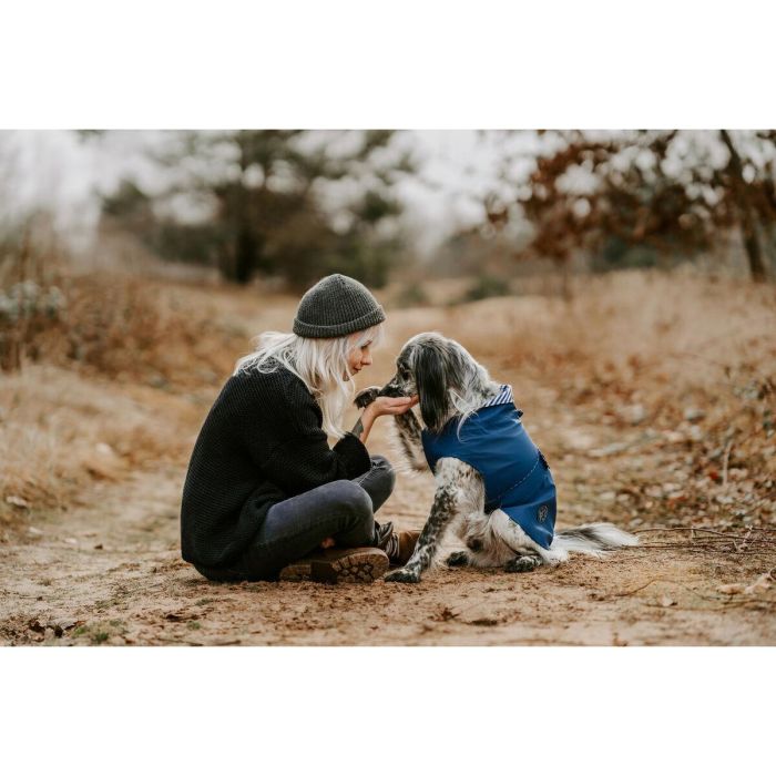 Hunter Abrigo para Perro Milford Azul 25 cm - Impermeable y Cortavientos, con Ajuste Ergonómico y Cremallera para Arnés/Collar 3