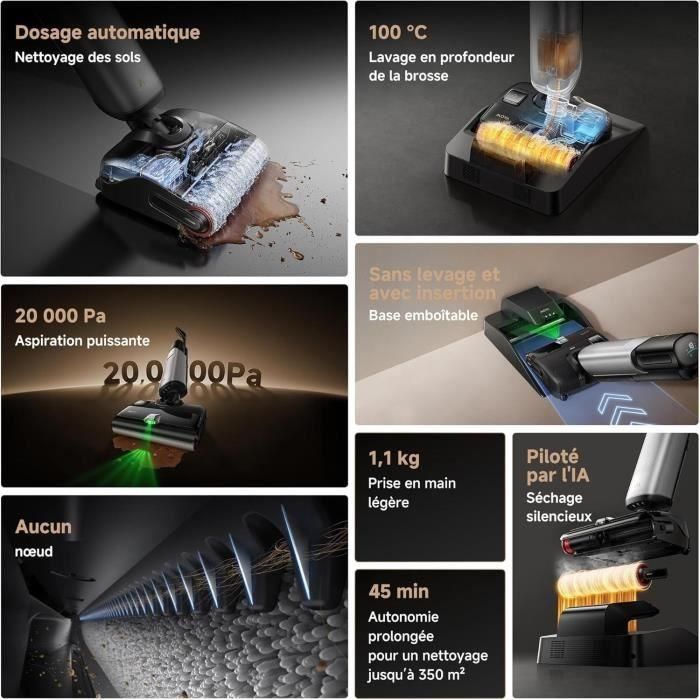 Mova AABAV93092 Aspiradora, Mopa y Escoba X4 PLUS Antienredos, Limpieza Automática 100°C, Succión 20 kPa 1 Mova AABAV93092 Aspiradora, Mopa y Escoba X4 PLUS Antienredos, Limpieza Automática 100°C, Succión 20 kPa 1