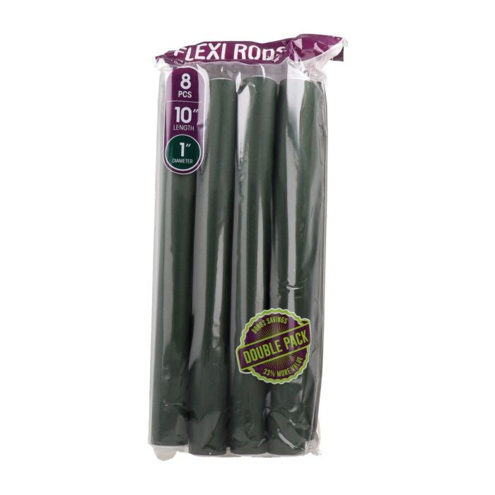 Red Kiss Flexi Rods Rulos Flexibles 10" 1" 8 Piezas Dark Green
