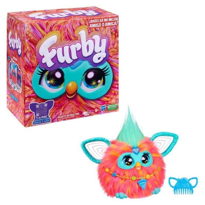 Hasbro Furby Naranja Coral - Juguete Interactivo con Reconocimiento de Voz, Modos de Juego y Lenguaje Humano 4