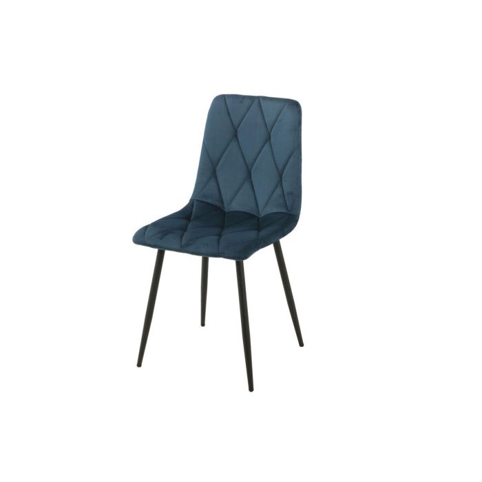 Silla Romimex Azul Terciopelo Metal 45 x 89 x 55 cm