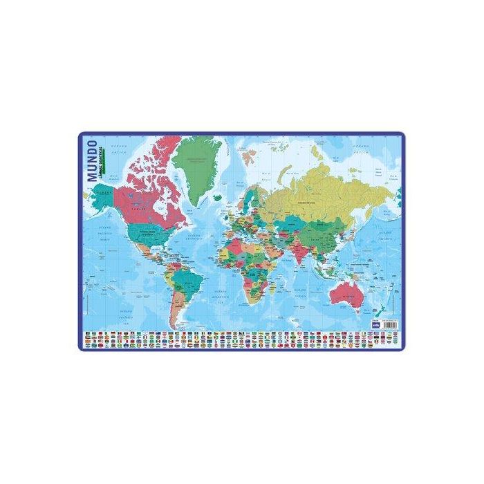 Lamina Escolar Erik Pvc 40X59,5 Didactica Mapa Mundo
