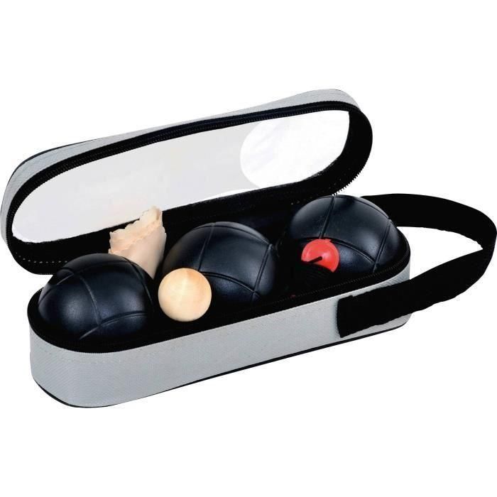 K-RO SPACE Petanca Triplete 3 Bolas Acero Endurecido Negras 73mm Kit Completo 1