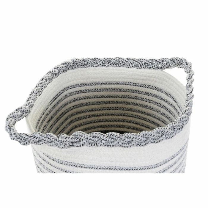 Cesta Boho DKD Home Decor Blanco Gris 30 x 30 x 30 cm Set de 2 (2 Unidades) 2