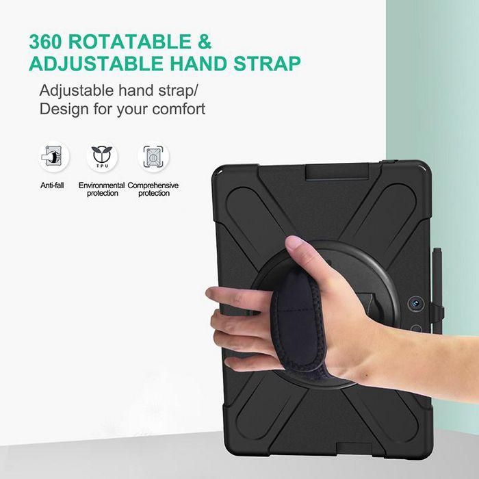 eSTUFF Funda Antigolpes Microsoft Surface Pro X con Soporte 360°, Ranura Lápiz, Correas y 3 Capas - Sin Protector Pantalla, Negro 6