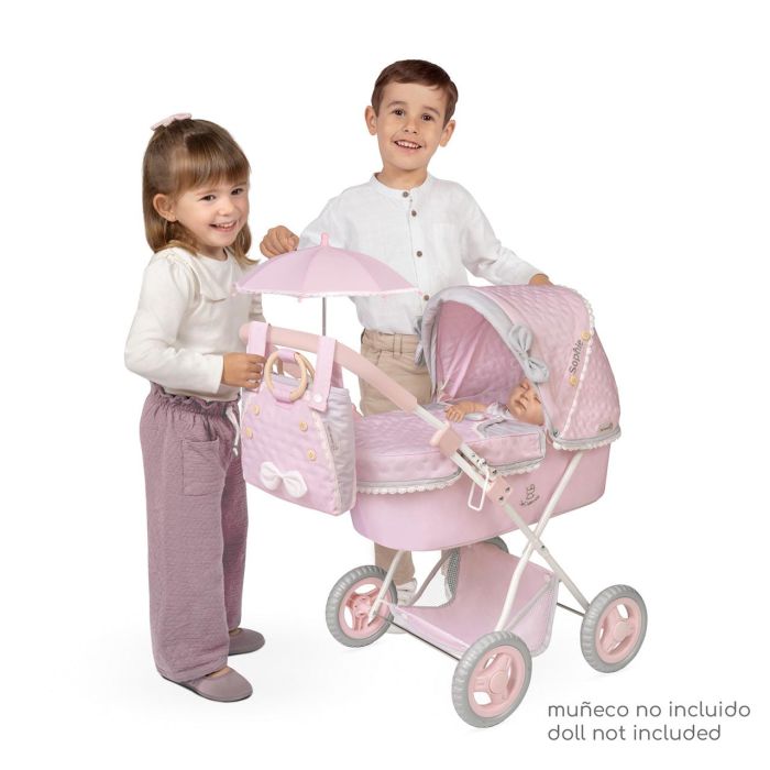 Decuevas Coche de Muñeca Plegable con Sombrilla y Bolso Sophie para Muñecas hasta 48 cm | 38x65x60 cm | Edad 3+ Años 2