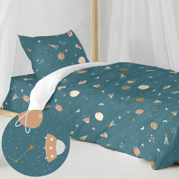 Juego de funda nórdica HappyFriday Mini universe Multicolor Cama de 80 2 Piezas 4